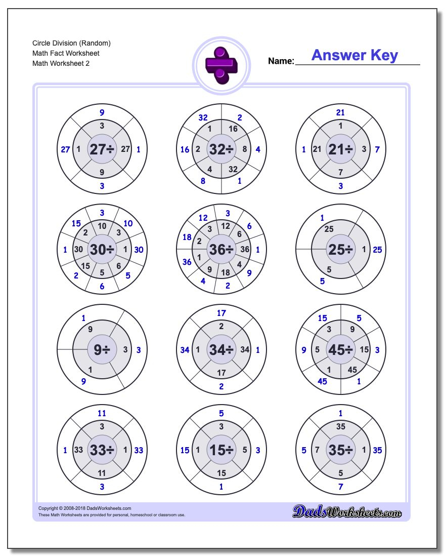 Division Fact Circles throughout Multiplication Worksheets Random