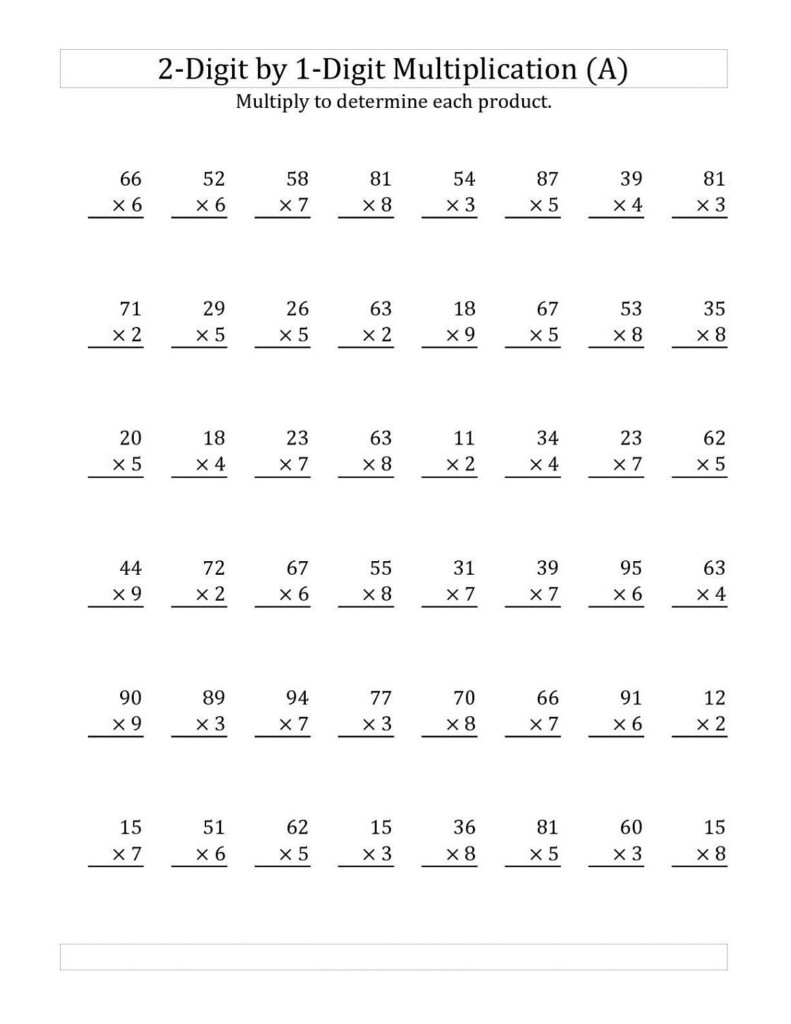 Double Digit Multiplication Worksheets – Mreichert Kids Intended For Worksheets In Multiplication For Grade 5