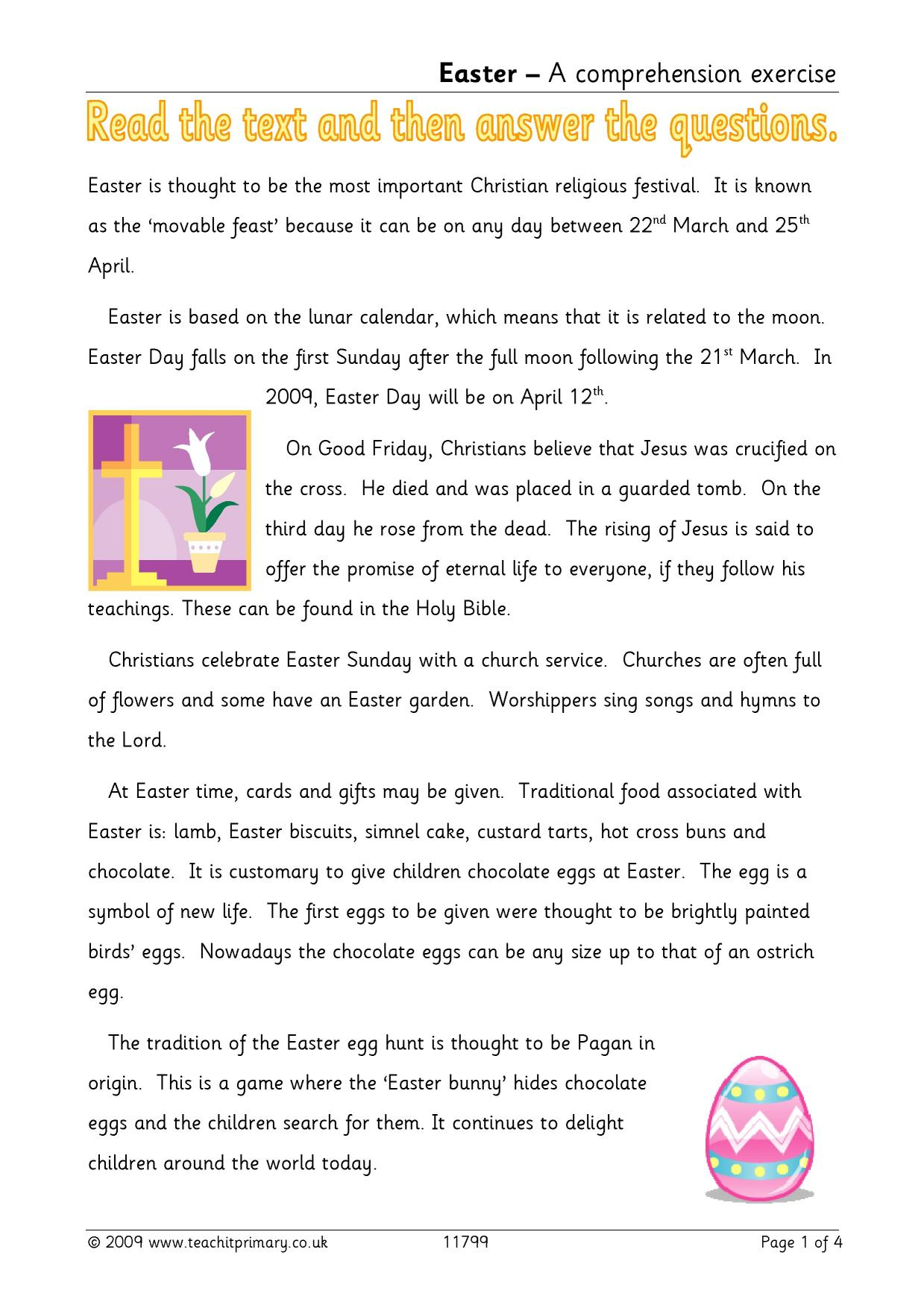 Easter Reading Comprehension | Traditions | Worksheets | Ks2 with Multiplication Worksheets Uk Easter Reading Comprehension | Traditions | Worksheets | Ks2 with Multiplication Worksheets Uk
