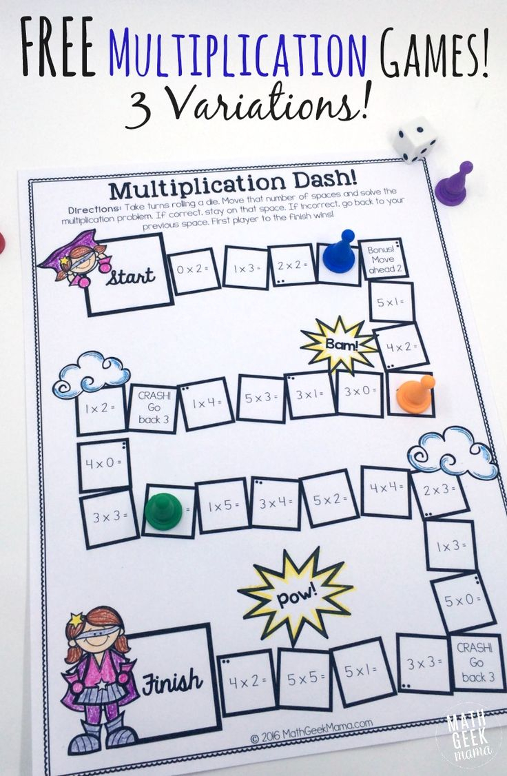 Easy, Low Prep Printable Multiplication Games! {Free} | Math inside Printable Multiplication Board Games For 3Rd Grade