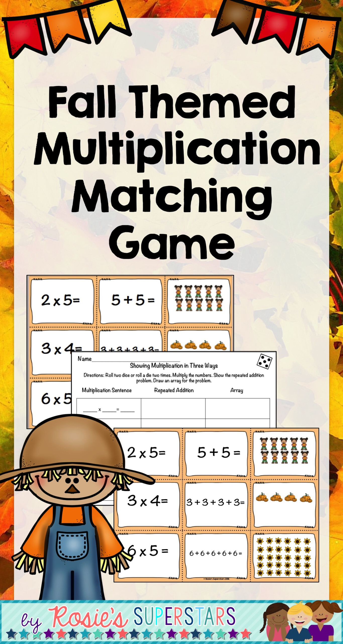 Fall Themed Multiplication Matching Game | Multiplication within Printable Multiplication Memory Game