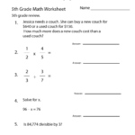 Fifth Grade Math Practice Worksheet   Free Printable Intended For Multiplication Printables 5Th Grade