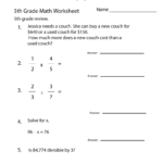 Fifth Grade Math Practice Worksheet - Free Printable intended for Multiplication Printables 5Th Grade