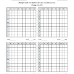 Five Minute Multiplying Frenzy (Factor Range 1 To 10) (4 throughout Printable Multiplication Chart 4 Per Page