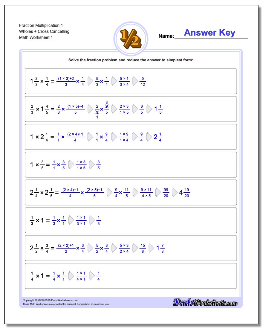 Fraction Multiplication for Multiplication Worksheets Online Free
