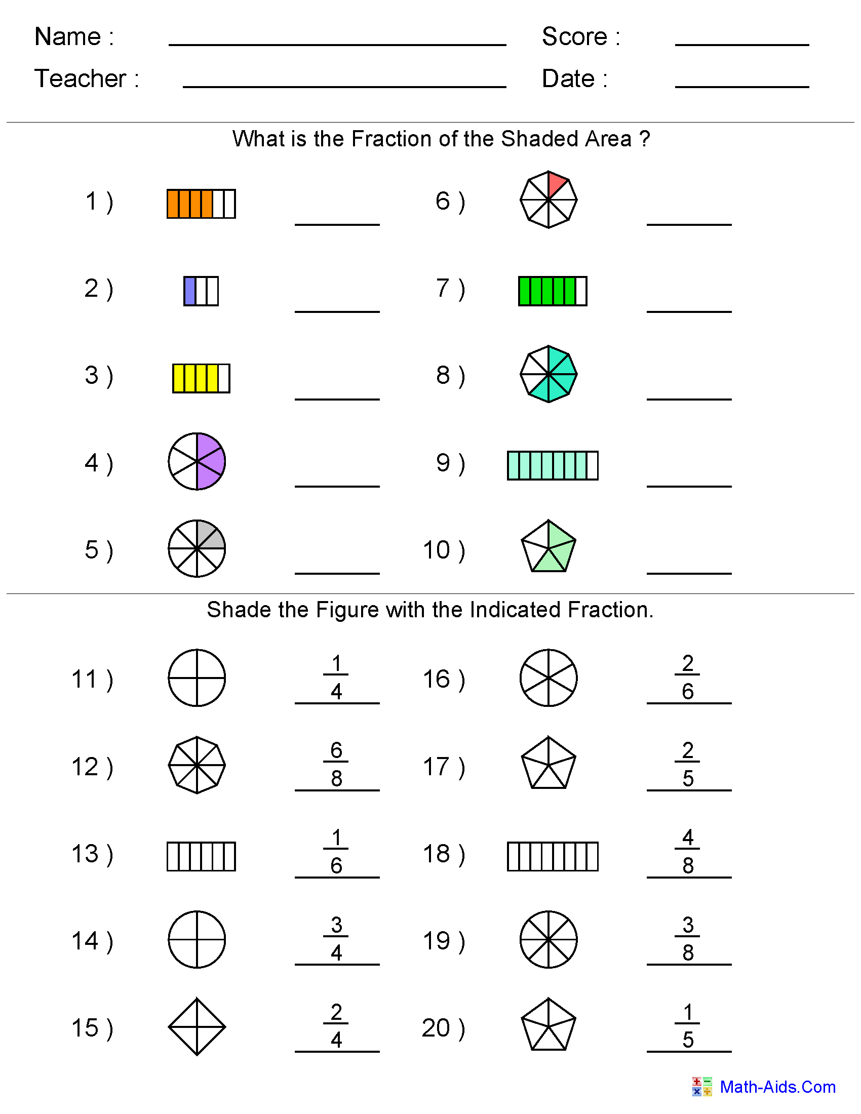 Math Fractions Multiplication Worksheets