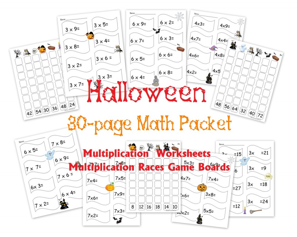 Free 30-Page Halloween Multiplication Packet: Math inside Printable Multiplication Packet