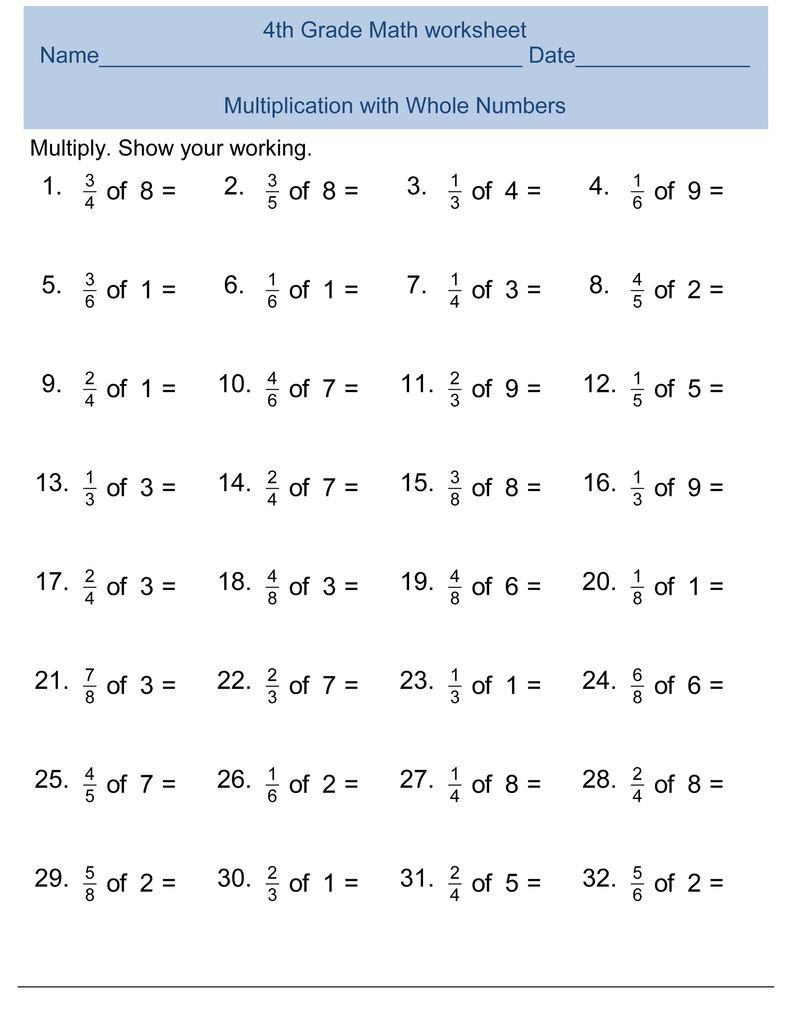 Free 4Th Grade Math Worksheets Pdf. Also See The Category inside Multiplication Worksheets 4Th Grade Pdf