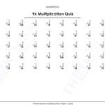 Free Printable 9X Multiplication Quiz Answers | Free in Multiplication Worksheets 9X