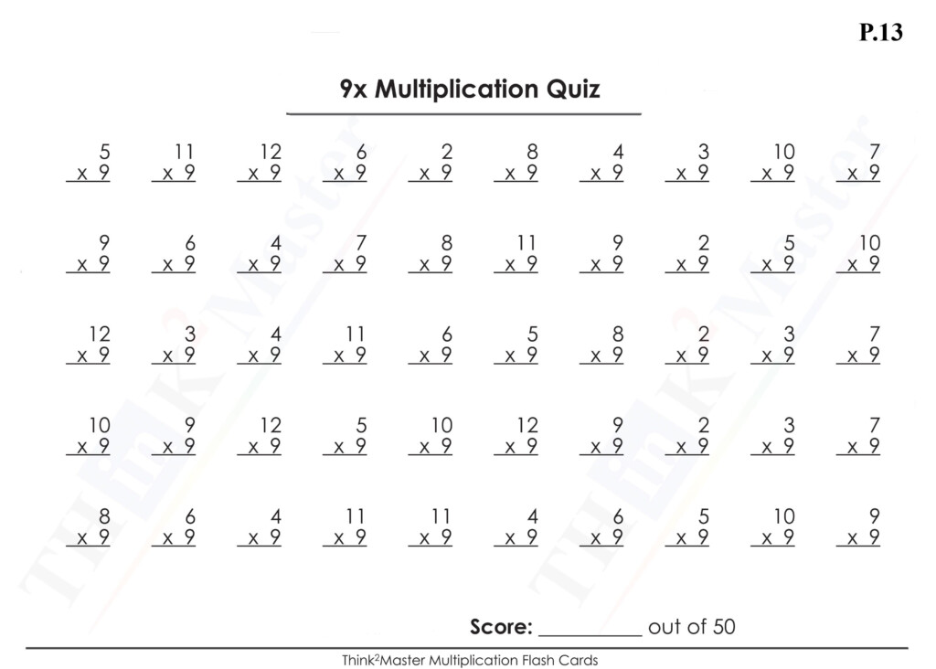 Free Printable 9X Multiplication Worksheet | Printable Inside Free Printable Multiplication Quiz 0 12 Free Printable 9X Multiplication Worksheet | Printable Inside Free Printable Multiplication Quiz 0 12