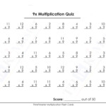 Free Printable 9X Multiplication Worksheet | Printable inside Free Printable Multiplication Quiz 0-12