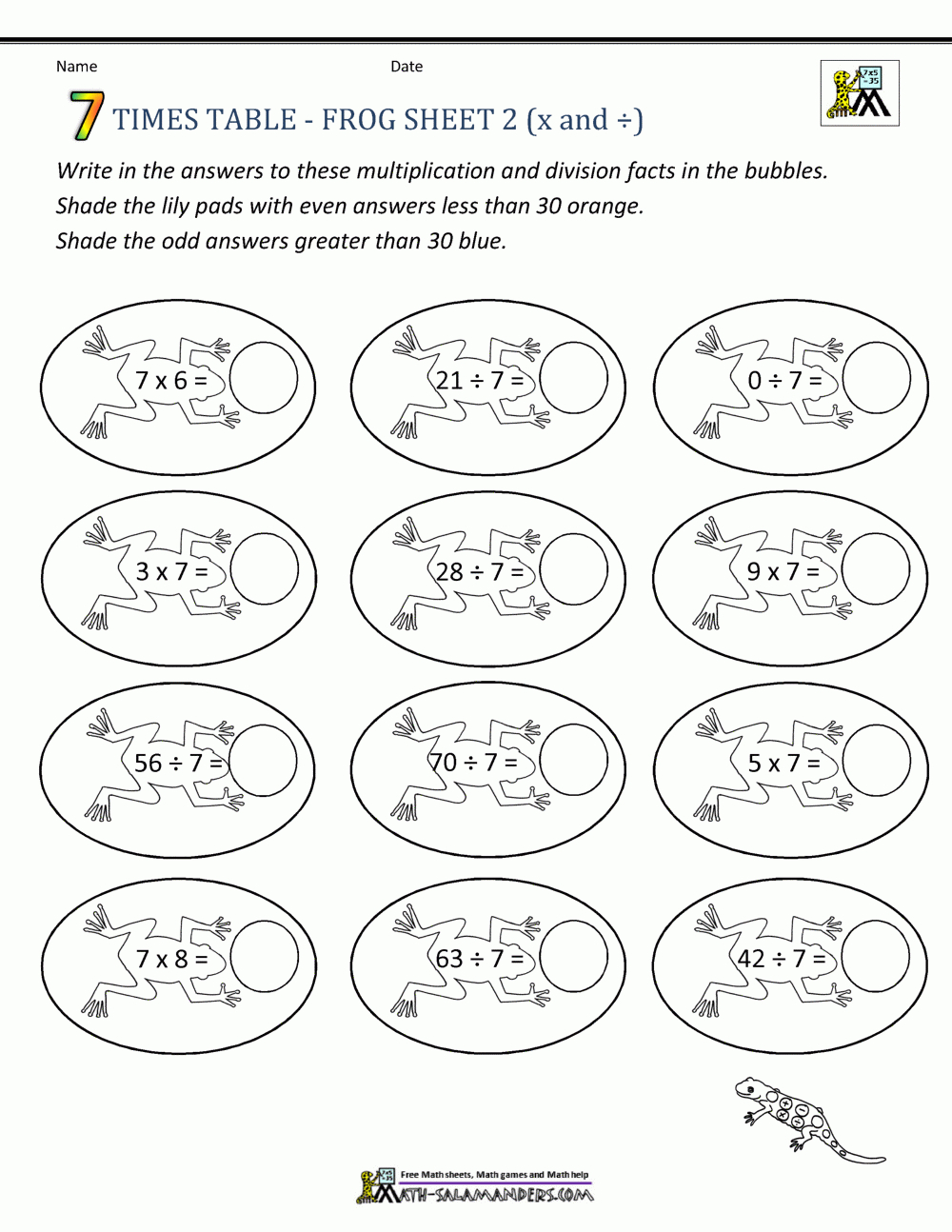 Free Times Table Worksheets - 7 Times Table within 2&amp;amp;#039;s Multiplication Worksheets Free
