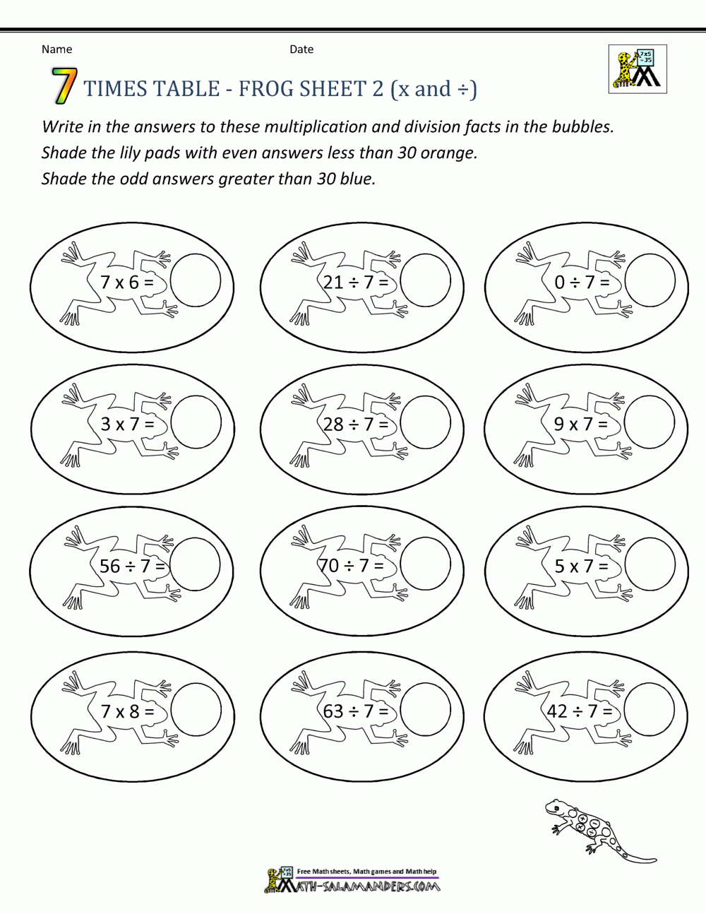 Free Times Table Worksheets - 7 Times Table within 2&amp;#039;s Multiplication Worksheets Free