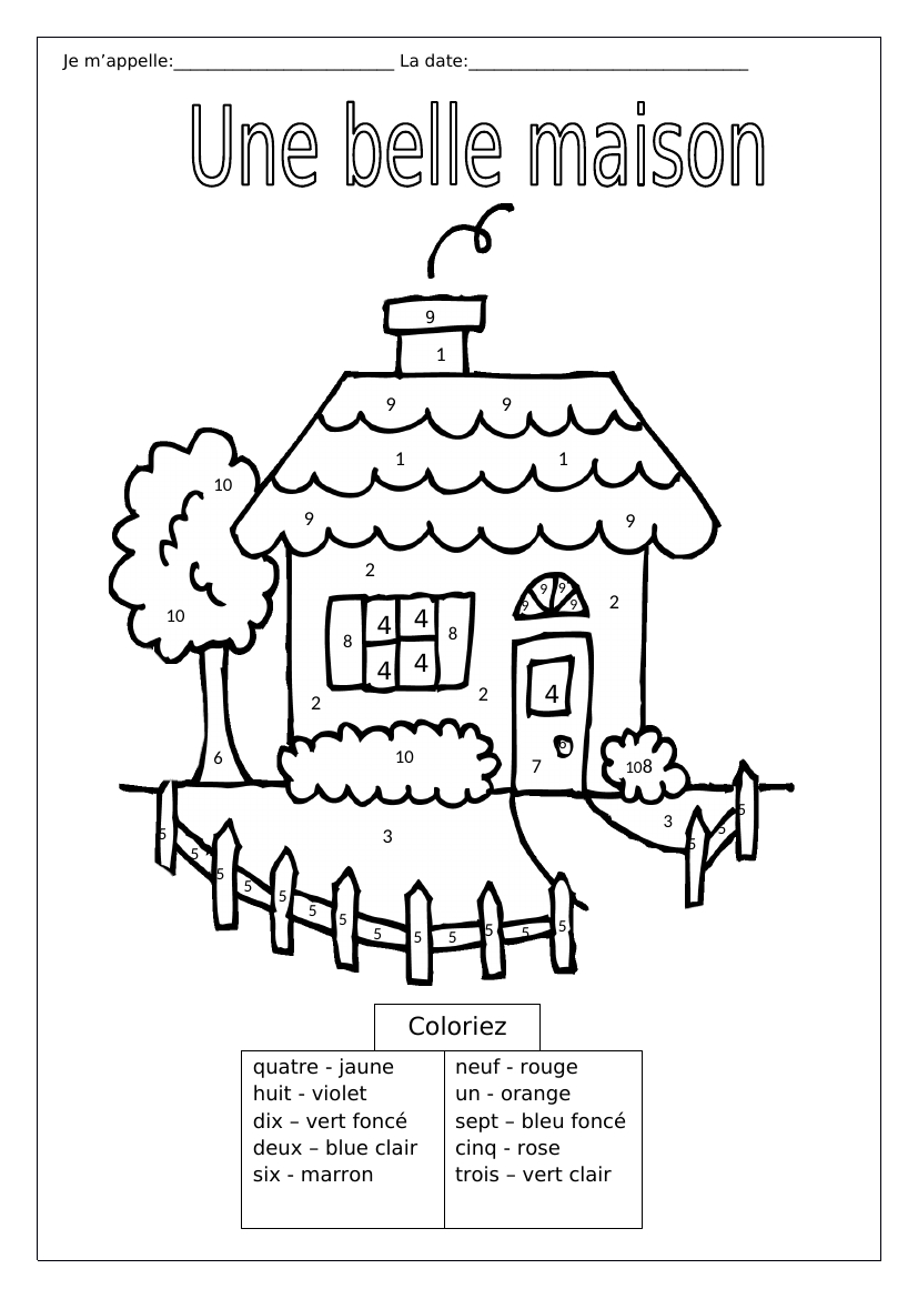 French Colours - Les Couleurs - Colournumbers regarding Multiplication Worksheets Ks1 Tes