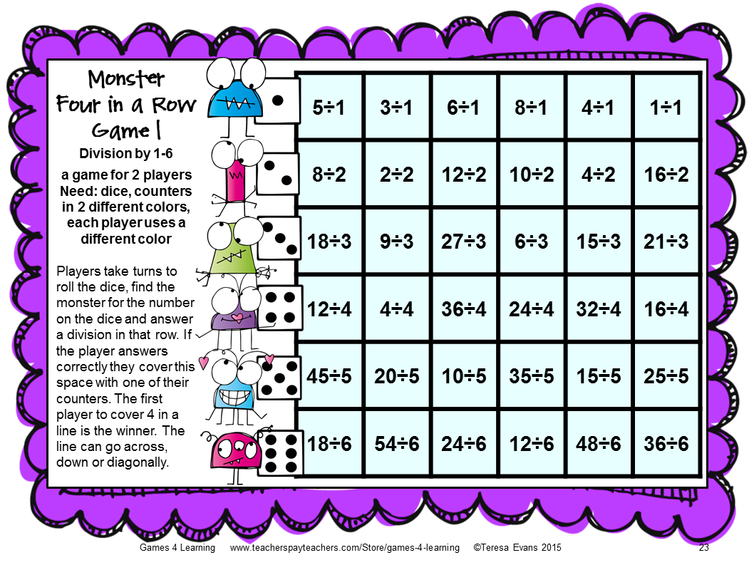 Games Educational: 2015 regarding Printable Multiplication And Division Games