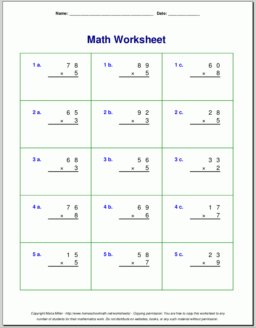Grade 4 Multiplication Worksheets intended for Multiplication Worksheets Year 4 Pdf