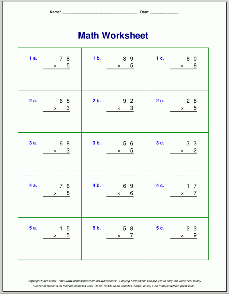 Grade 4 Multiplication Worksheets Regarding Worksheets On Multiplication For Grade 4