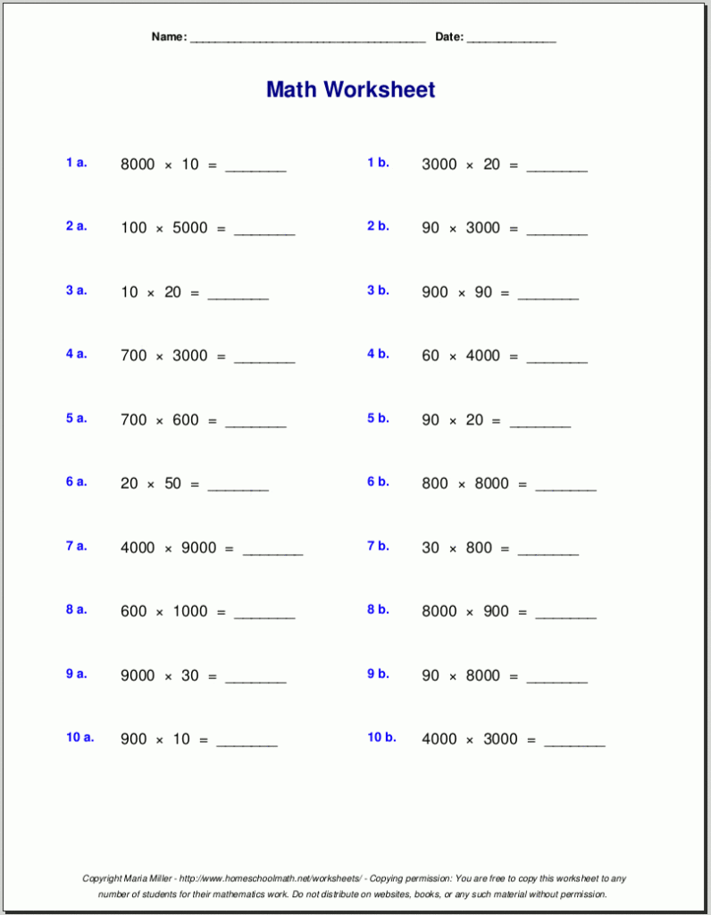Grade 5 Multiplication Worksheets For Multiplication Worksheets 5 Digits Grade 5 Multiplication Worksheets For Multiplication Worksheets 5 Digits