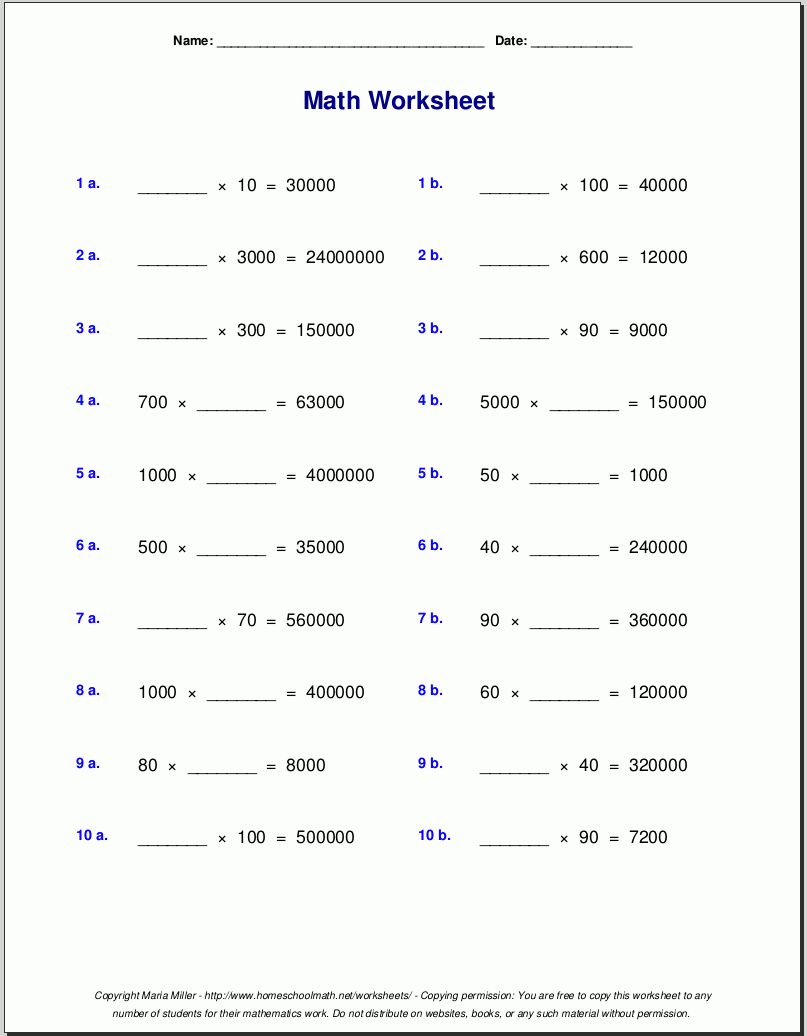 Grade 5 Multiplication Worksheets in Multiplication Worksheets 5 And 10 Grade 5 Multiplication Worksheets in Multiplication Worksheets 5 And 10