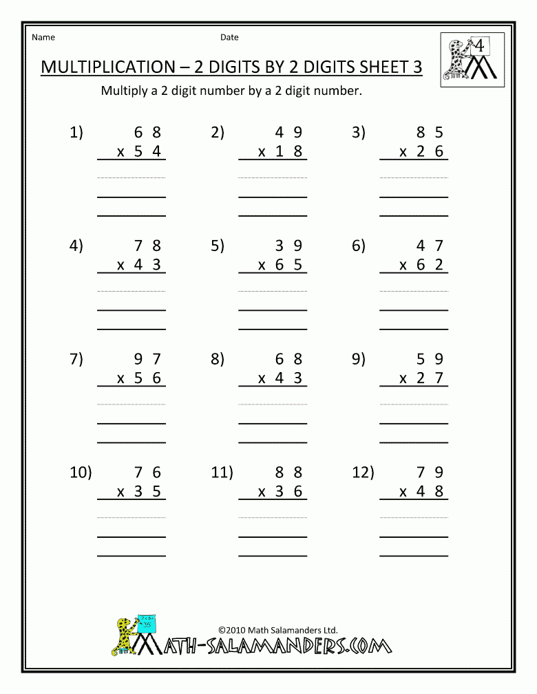 Guided Worksheet Double Digit Multiplication - Google Search intended for Worksheets Multiplication Grade 6