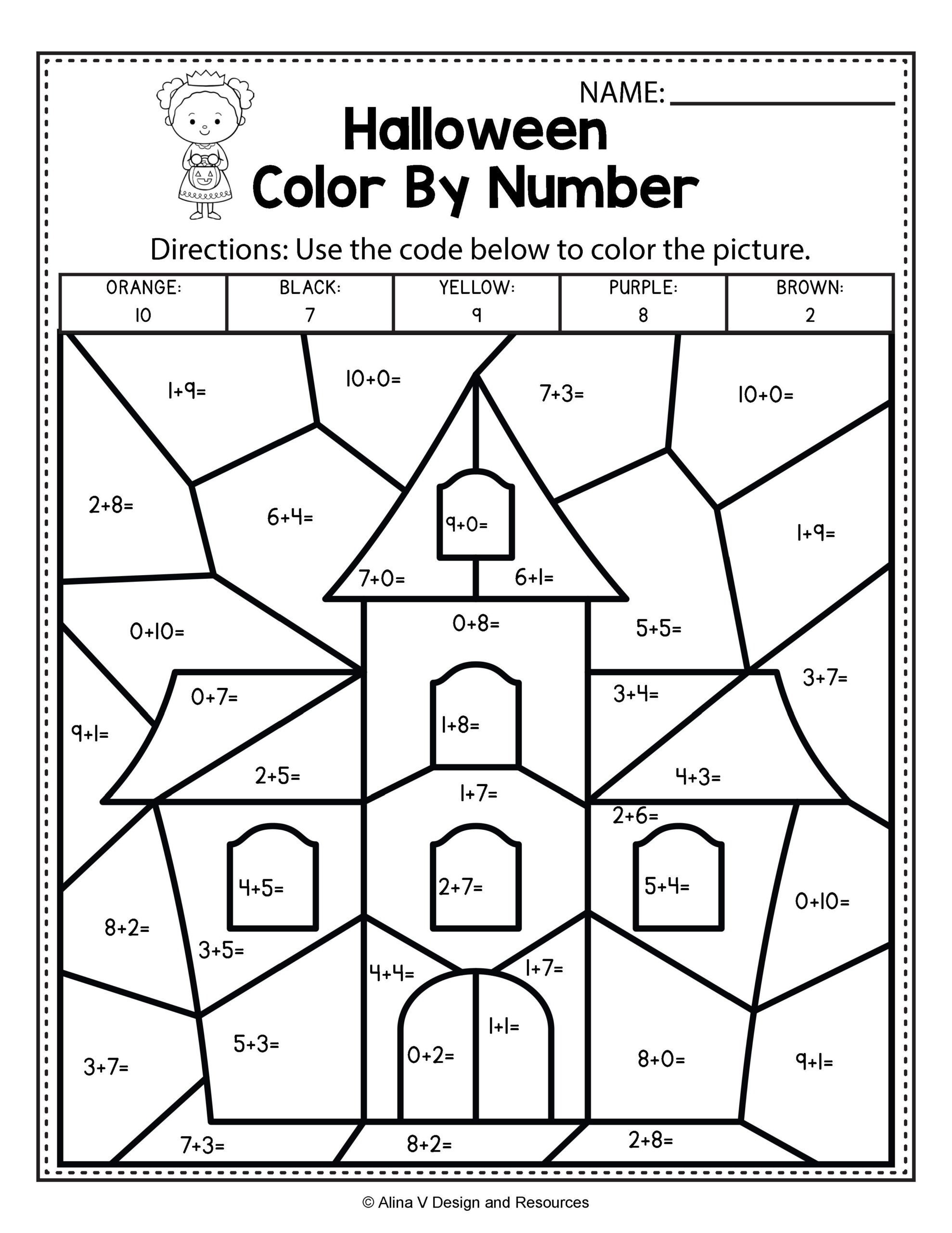 Halloween Math &amp;amp; Literacy Activities For Kindergarten, 1St within Printable Halloween Multiplication Worksheets