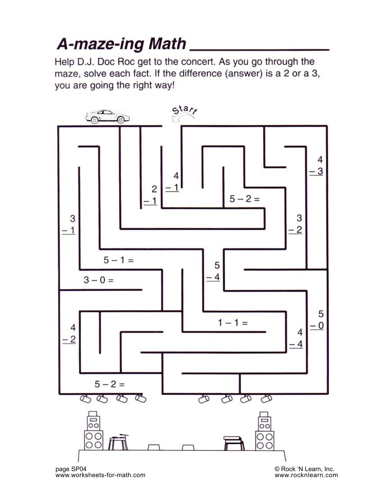 Help D.j. Doc Roc Get To The Concert. As You Go Through The pertaining to Multiplication Worksheets Doc