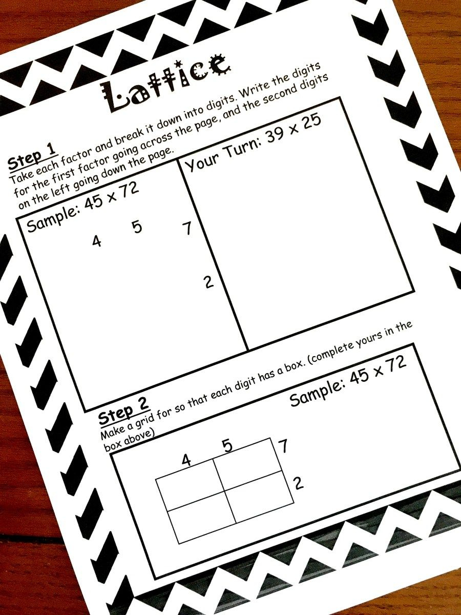 Blank Lattice Multiplication Worksheets Pdf