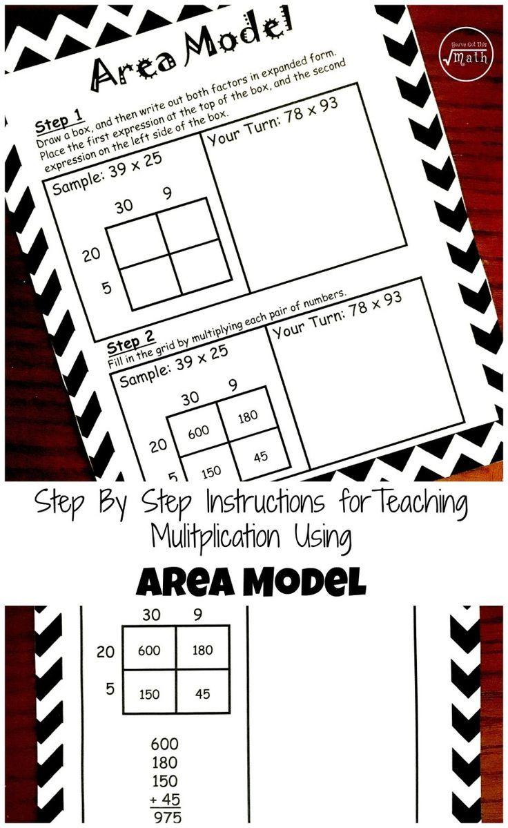 Area Model Multiplication Worksheets 2 X 1