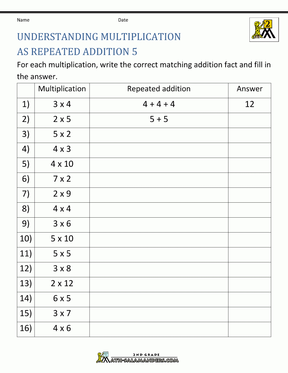 How To Teach Multiplication Worksheets intended for Worksheets On Multiplication For Grade 2