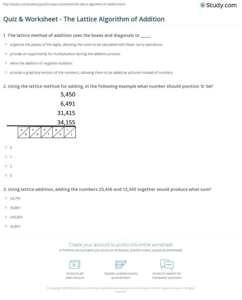 Lattice Method Worksheet | Printable Worksheets And With Multiplication Worksheets Lattice Method