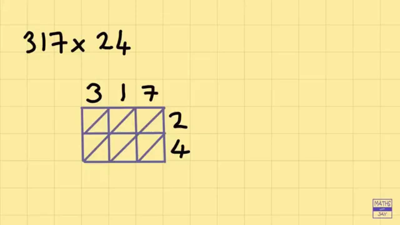 Lattice Multiplication Intro: 3 Digits Times 2 Digits for Multiplication Worksheets Lattice