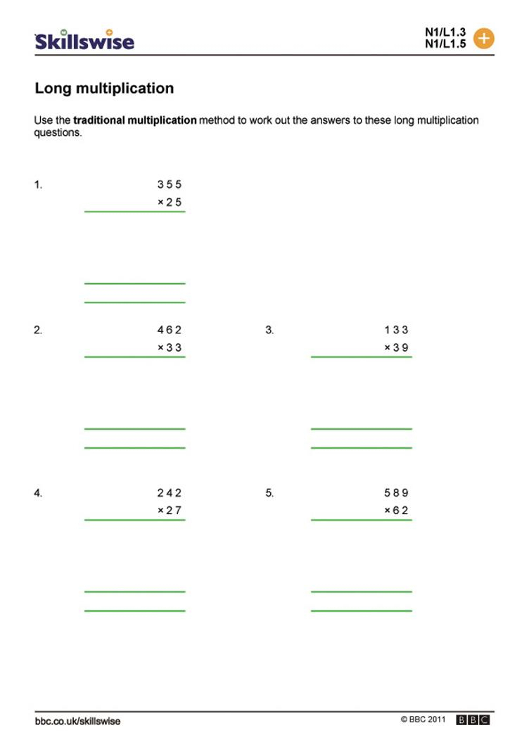 Long Multiplication Worksheets – Mreichert Kids Worksheets throughout Multiplication Worksheets Ks3