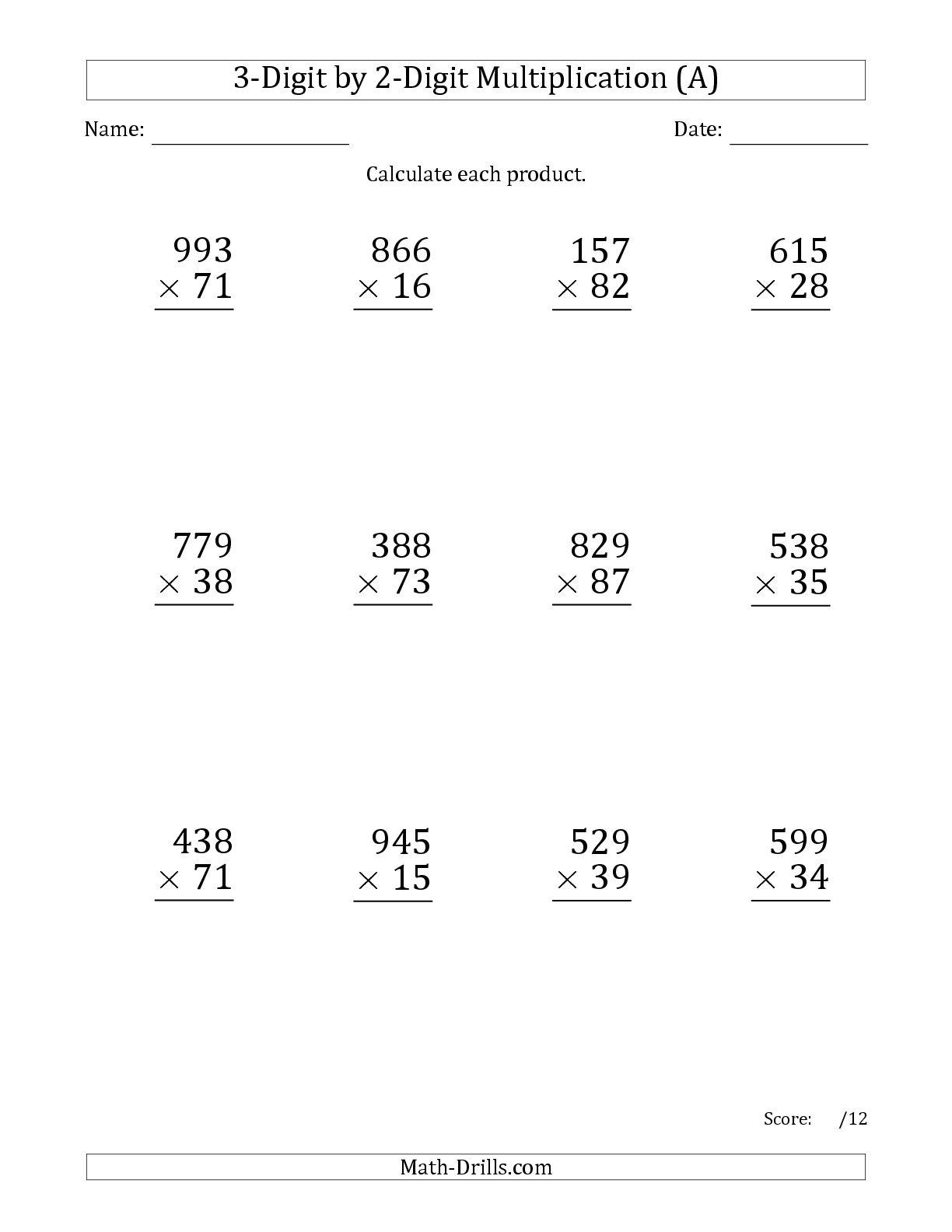 Long Multiplication Worksheets – Mreichert Kids Worksheets within Worksheets Long Multiplication