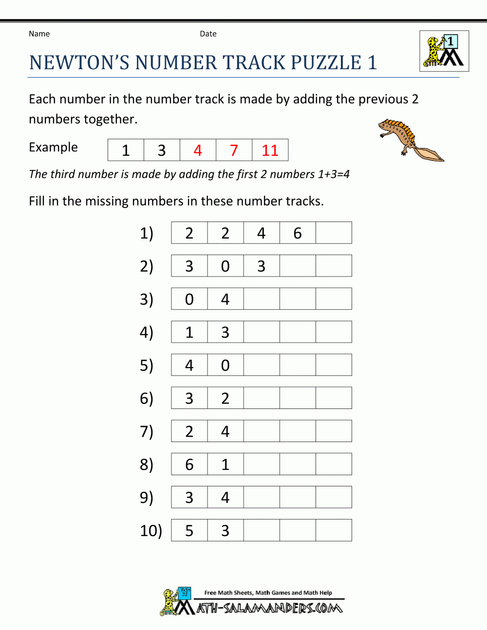 Math-Brain-Teasers-Newtons-Number-Track-Puzzle-1.gif (1000 for Multiplication Worksheets Online Free