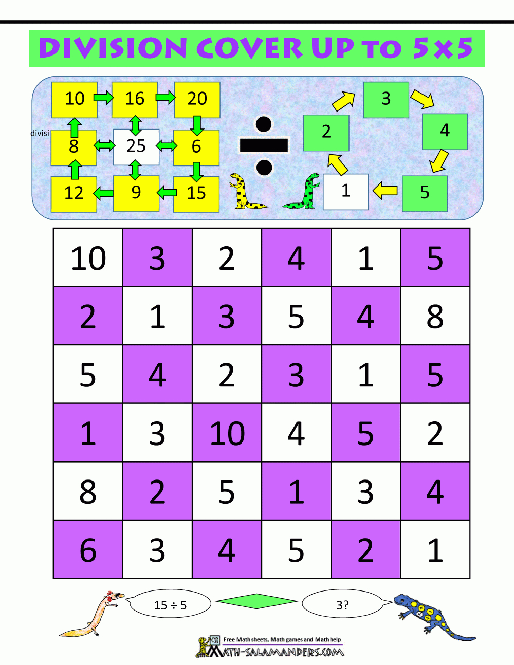 Math Division Games intended for Printable Multiplication And Division Games