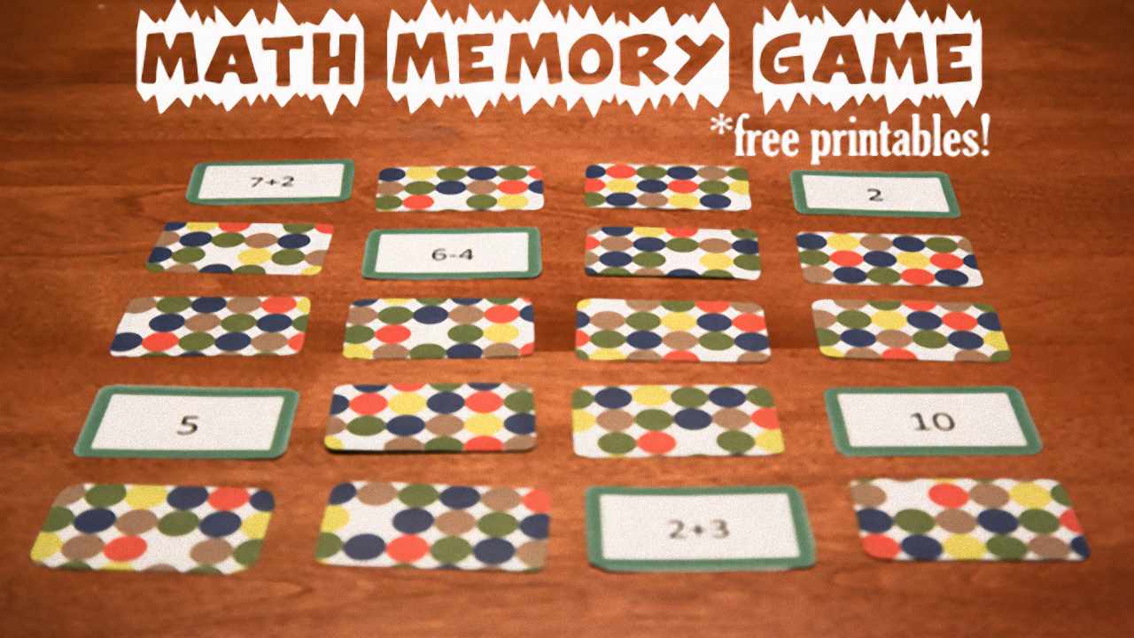 Math Memory Games, Free Printables with Printable Multiplication Memory Game