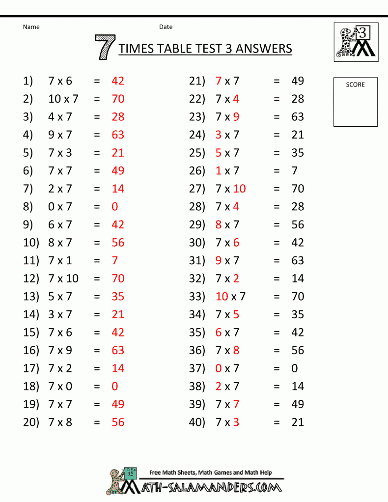 Math Problems With Answer Sheets | Times Table Tests | 3Rd throughout Multiplication Worksheets 4 Times Tables