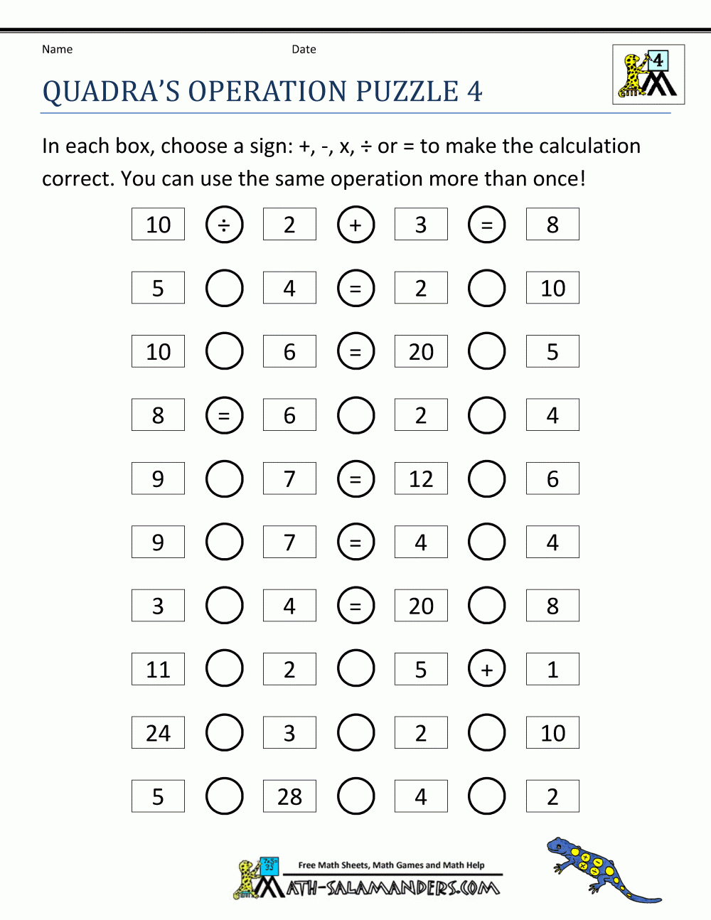 Math-Puzzle-Quadras-Operation-Puzzle-4.gif (1000×1294 in Printable 4&amp;amp;#039;s Multiplication Worksheets