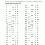 Math Worksheets 3Rd Grade Multiplication 2 3 4 5 10 Times Within Printable Multiplication Worksheets Grade 9