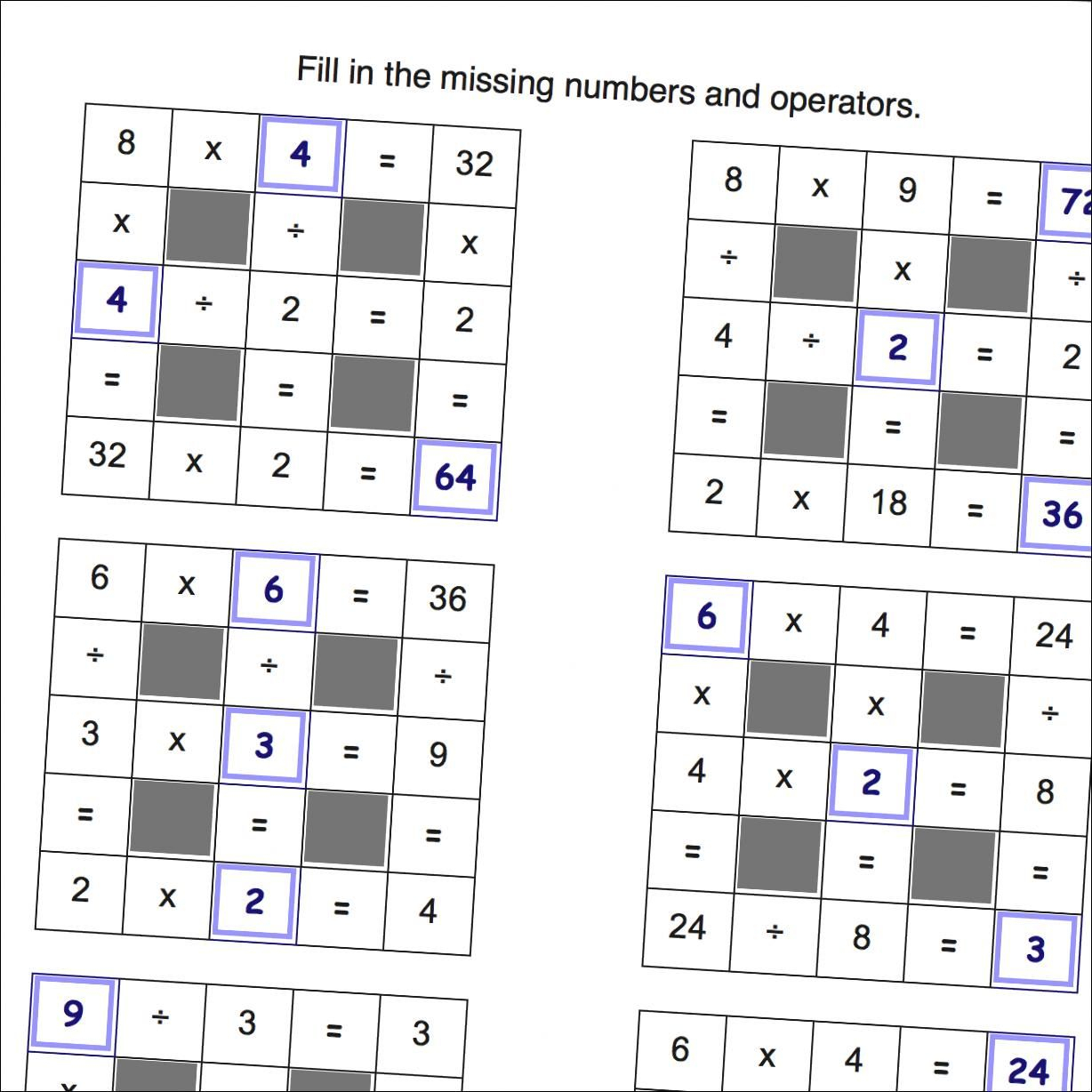 Math Worksheets: Multiplication And Division Grid Puzzle regarding Free Printable Multiplication Riddle Worksheets