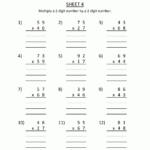 Math Worksheets Printable Multiplication 2 Digits2 in Printable Grade 4 Multiplication Worksheets