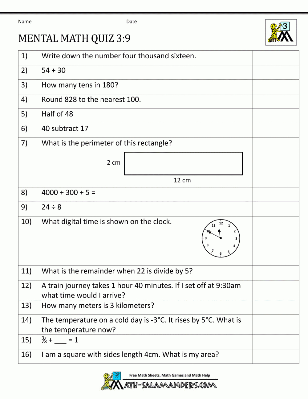 Mental Math 3Rd Grade regarding Printable Multiplication Worksheets 5's