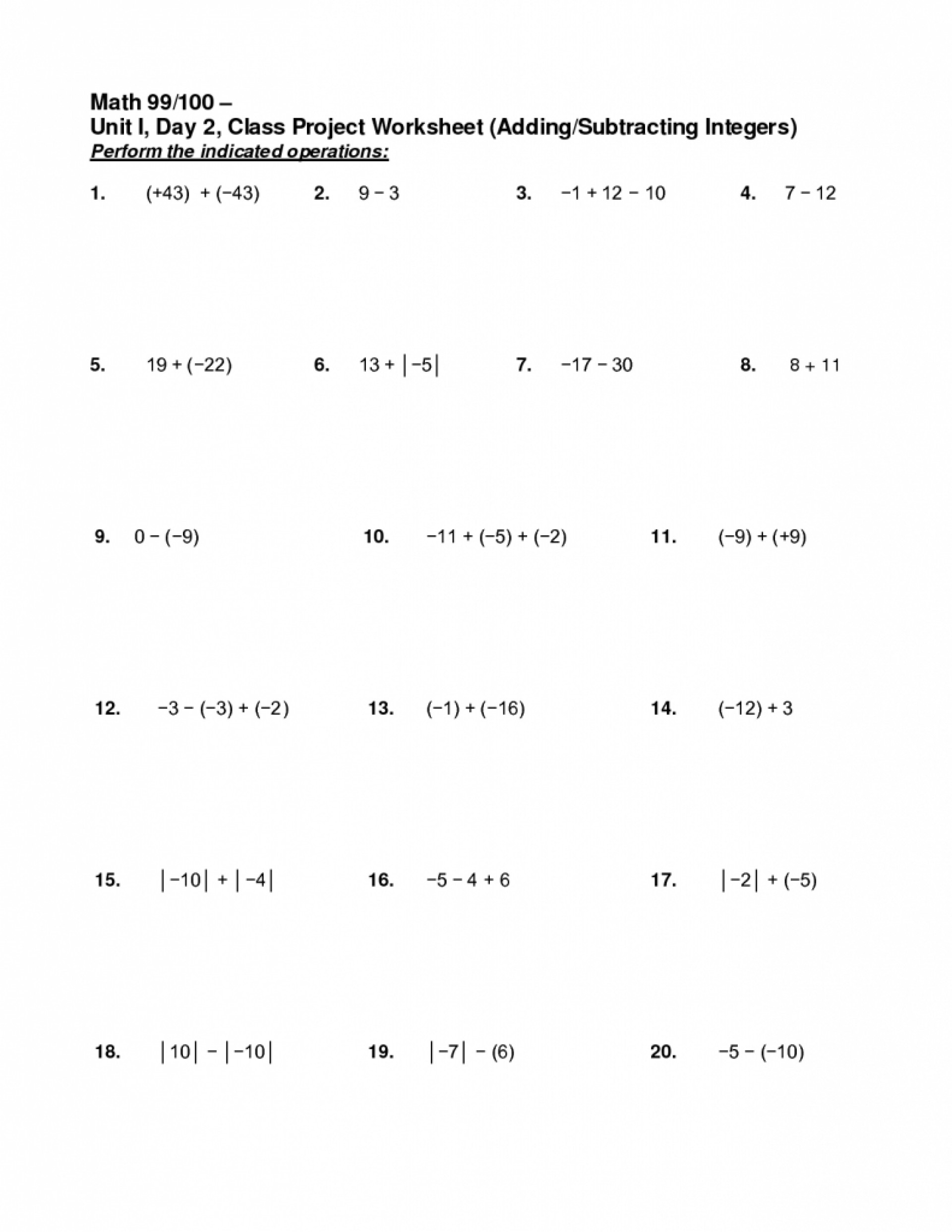 Mental Math Multiplication Worksheets Grade 7