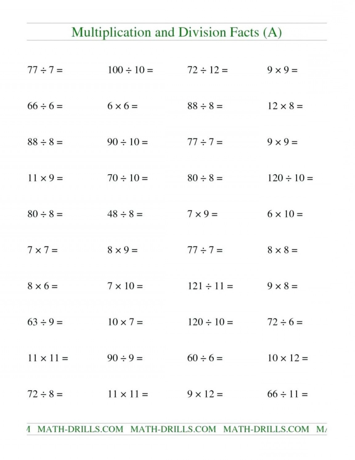 Mental Math Worksheets Grade 7 | Printable Worksheets And throughout Multiplication Worksheets Year 7