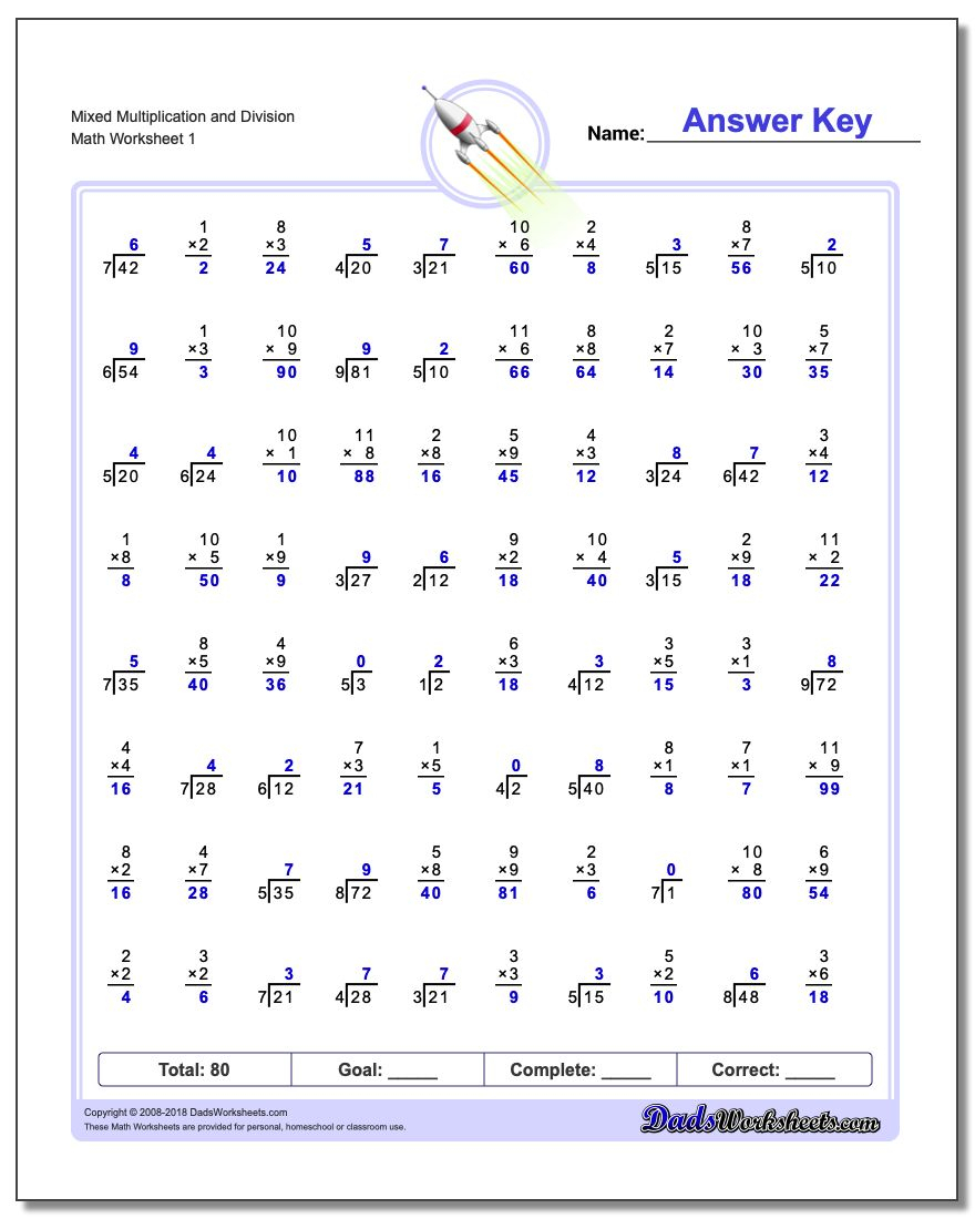 Mixed Multiplication And Division pertaining to Worksheets On Multiplication For Grade 4