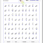Mixed Multiplication And Division Throughout Printable Multiplication Test 50 Questions