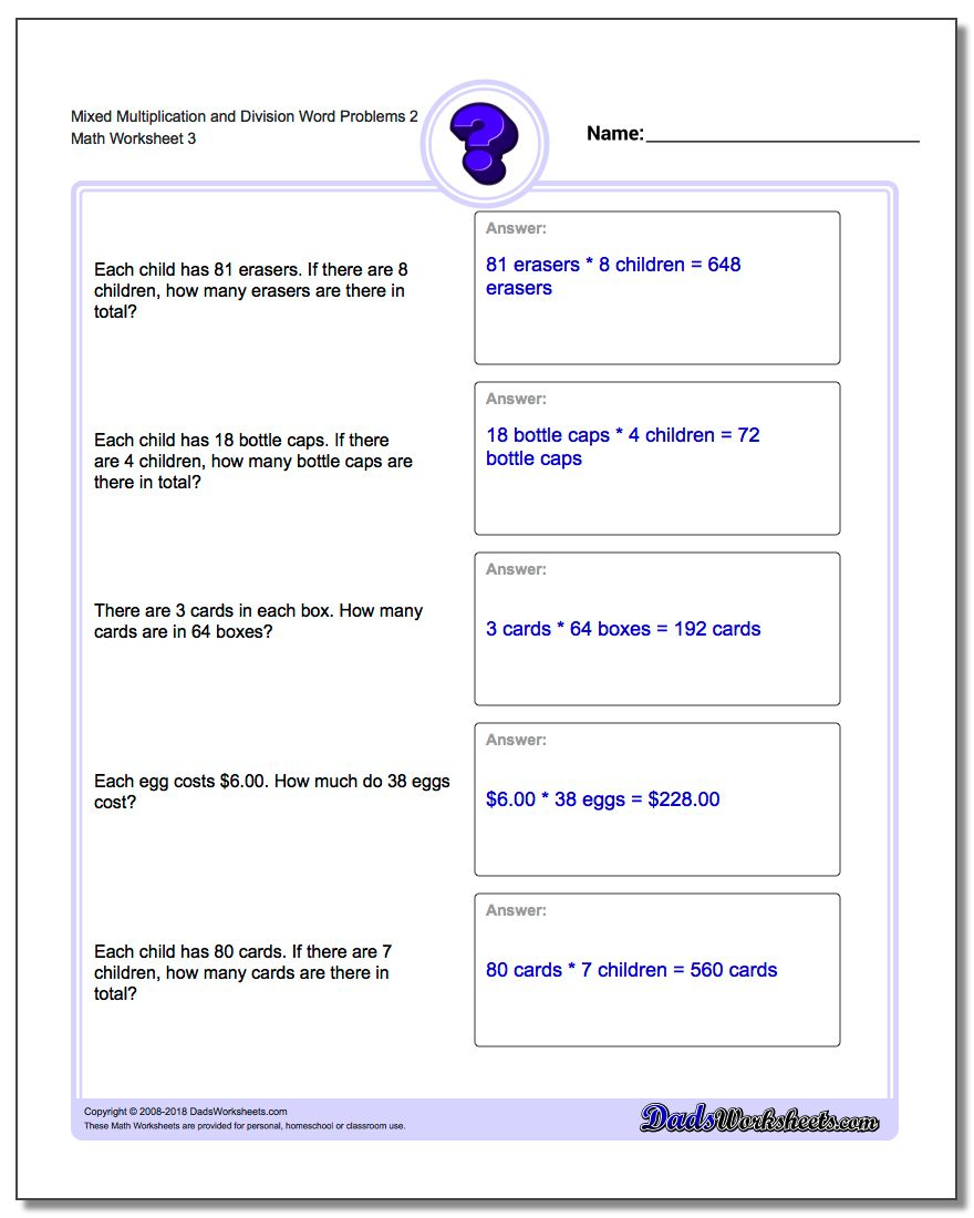Mixed Multiplication And Division Word Problems regarding Worksheets Multiplication And Division Word Problems