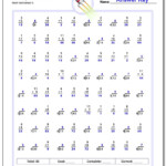 Mixed Multiplication And Division Worksheets inside Printable 50 Multiplication Facts Test