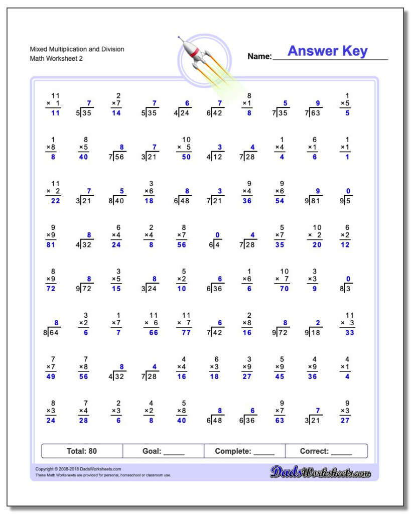 Mixed Multiplication And Division Worksheets Intended For Worksheets On Multiplication