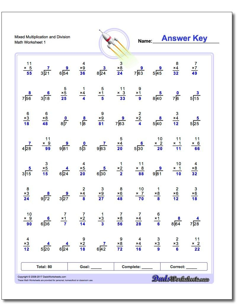 Mixed Multiplication Worksheet And Division Worksheet in Worksheets On Multiplication And Division
